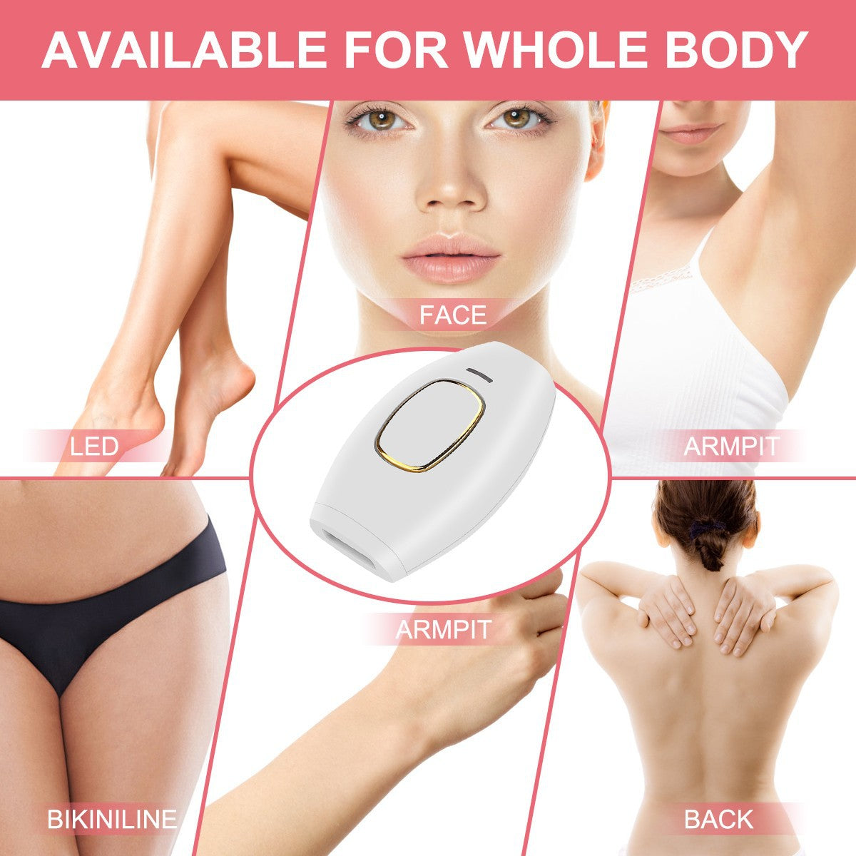 Lissiva IPL Laser Hair Removal Handset - Safe, Painless Laser Hair Removal